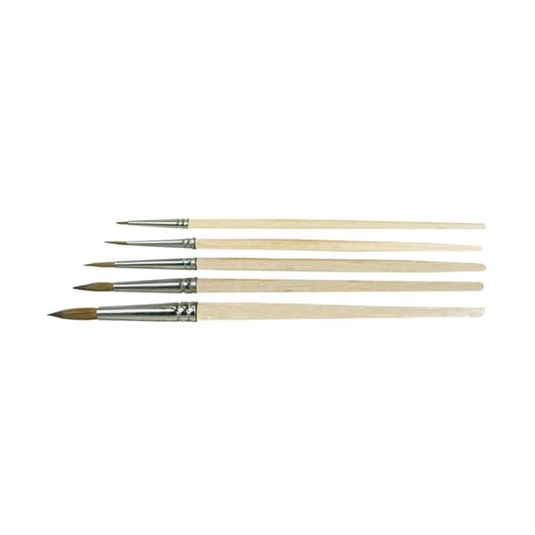 Size 4 Chemical Resistant Pure Red Sable Round Brushes, PK12